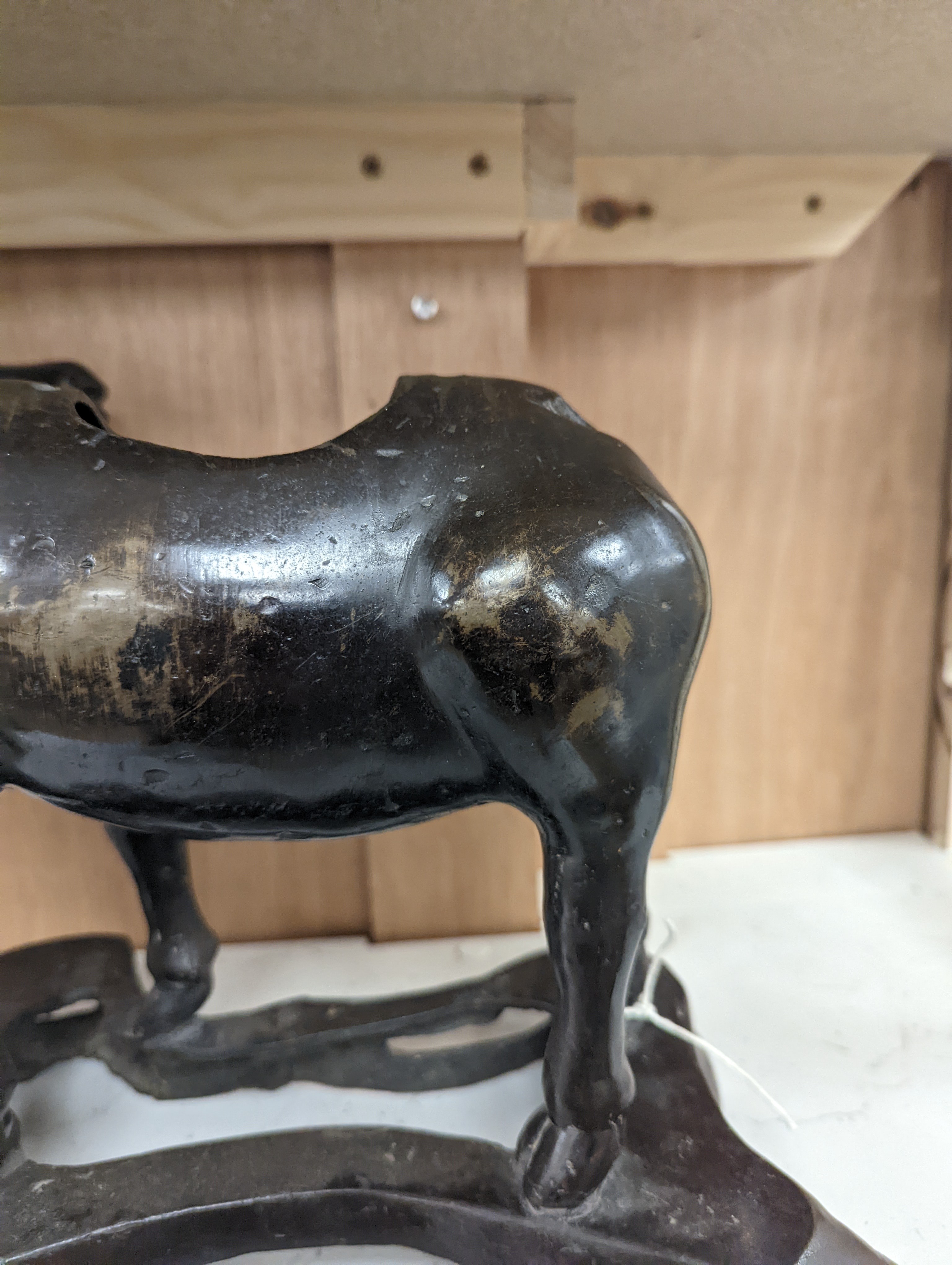 A Chinese bronze buffalo censer, Ming dynasty, - no cover 26cm